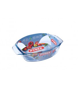 Pyrex ovale braadslede glas met greep 35 x 24 cm 2,8L