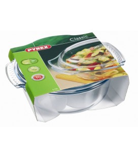 Pyrex ronde ovenschaal met deksel glas 4,9L