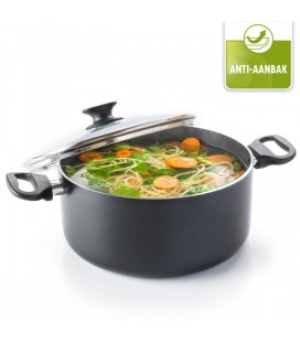 Greenpan - 24 cm 4,9 liter Cambridge Black Keramische Antiaanbak Kookpan met deksel