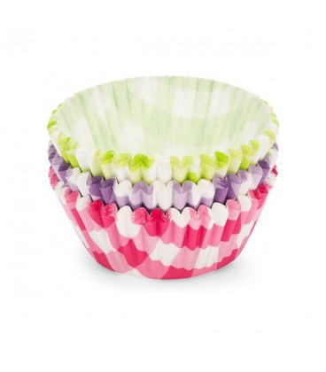 Patisse papieren cupcake vormpjes 3 kleuren geruit 90st 5cm