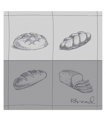 DDDDD Theedoek bread 60x65cm grey per stuk