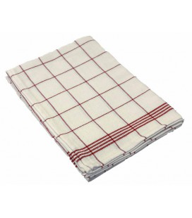 Theedoeken rood/blauw of beige geruit 50x70cm set van 3 stuks. 55% ramee/ 45% katoen