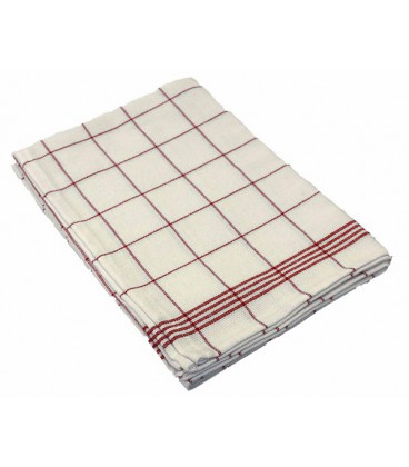 Theedoeken rood/blauw of beige geruit 50x70cm set van 3 stuks. 55% ramee/ 45% katoen