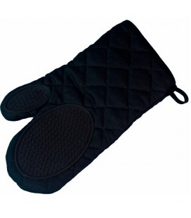 Ovenhandschoen met silicone grip 30x18cm zwart