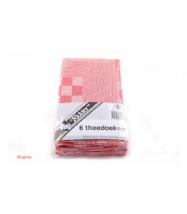 Keukendoek blok 50x50 rood s/3