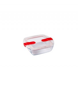 Pyrex Vierkante schaal met deksel 1L 20x17x6cm