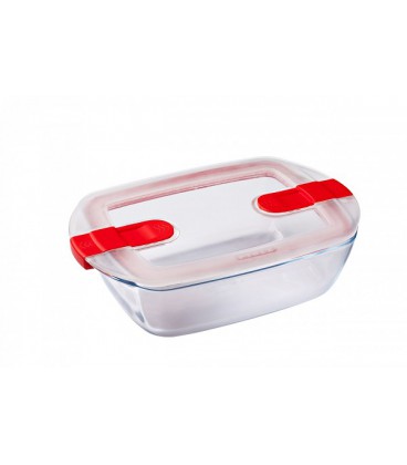 Pyrex Rechthoekige schaal met deksel 1,1L 23x15x6cm