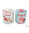 Blik m/knop donuts rnd 13x18cm (per stuk /assorti geleverd)