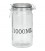 Voorraadpot glas met tekst 1 liter 13x10x20cm