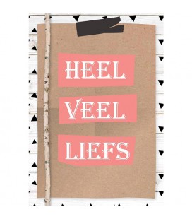 Wenskaart veel liefs  2 assorti