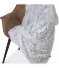 Plaid-dekens- kunst bont Snow 150x200cm wit grijs polyester hoog polig