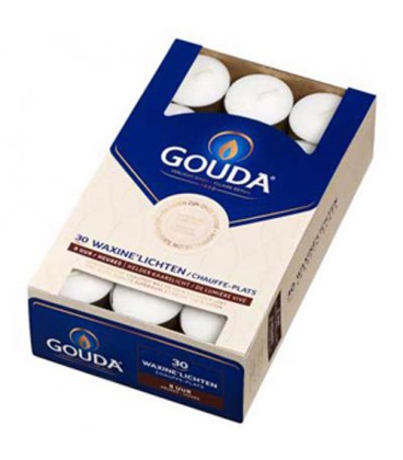 Gouda Waxinelichten wit 8 uur 30 stuks