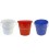 Huishoudemmer 5 ltr blauw, wit of rood met stalen hengsel