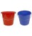 Huishoudemmer 10 ltr blauw of rood gesorteerd met stalen hengsel