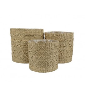 Mand zeegras naturel set van 3