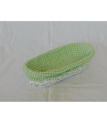 Mand ovaal groen 30x15x7cm / broodmand