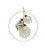 Ring met glazen deco met droogbloemetjes Ø17,5cm transparant