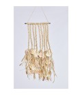 Natural Collections Wand deco raffia met schelpen 59x28cm