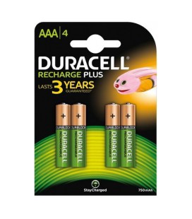 Duracell Recharge Plus 4xAAA 750mAh oplaadbaar