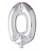 Folie OpblaasCijfer "0" zilver  40cm.