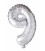 Folie OpblaasCijfer "9" zilver  40cm