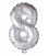 Folie OpblaasCijfer "8" zilver  40cm
