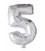 Folie OpblaasCijfer "5" zilver  40cm