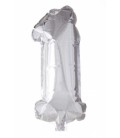 Folie OpblaasCijfer "1" zilver  40cm