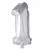 Folie OpblaasCijfer "1" zilver  40cm
