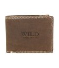 Portemonnee heren leder Wild donkerbruin: 12x2x95 cm