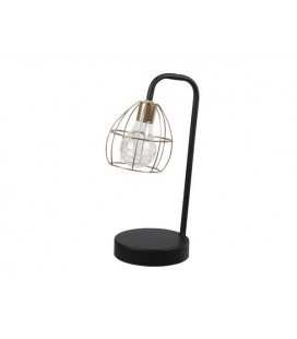 Deco lamp op batterij goud /zwart 28 cm