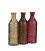 Fles d.geel bruin bordeaux 3 assorti - h30xd10cm - per stuk