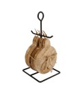 Onderzetter met standaard rond naturel a4 hout 10x10x21cm