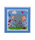 CRYSTAL ART OLIFANT MET VRIENDJES 16 X 16 CM