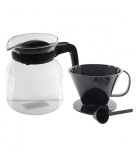 Koffiepot glaskan 1,2L met filter en maatschepje