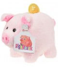 pluche Spaarpot varken Toi-Toys: roze 19 cm (75071A)