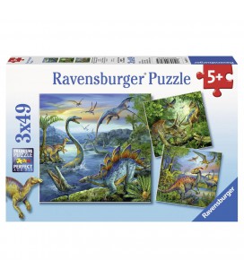 RAVENSBURGER PUZZEL DINOSAURIËRS 3X49 STUKS