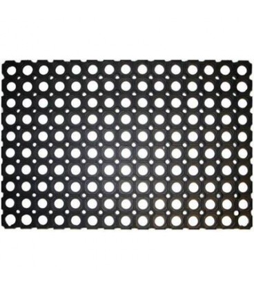 DEURMAT RUBBER MET GATEN 60X40X1,2CM