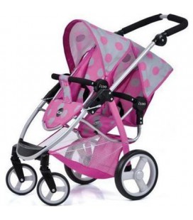 HAUCK ICOO DUETT POPPENWAGEN DOTT PINK/GREY