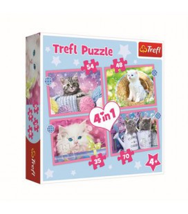 PUZZEL 4 IN 1 SCHATTIGE KITTENS