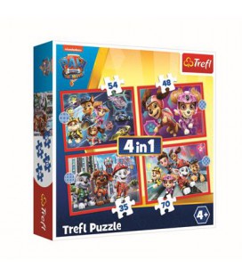 TREFL PAW PATROL THE MOVIE 4 IN 1 PUZZEL