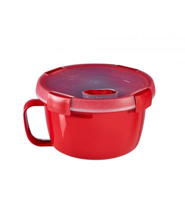 MAGNETRON SOEPKOM ROND 0,9L ROOD CURVER