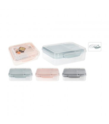 EXCELLENT HOUSEWARE LUNCHBOX MET DRESSINGBEKER 3 ASSORTI