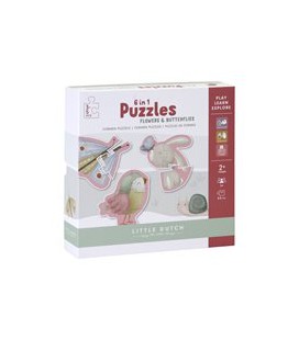 Little Dutch vormenpuzzel 6 in 1 flower en butterflies