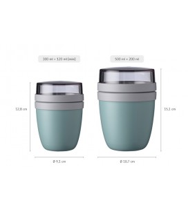 Lunchpot Ellipse - Nordic blue mepal groot (500ml/200ml)