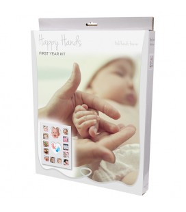 HAPPY HANDS GIPSSET BABY INKTLESS FIRST YEAR FRAME KIT