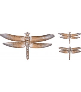 Muurdecoratie metalen libelle klein 2 asssorti
