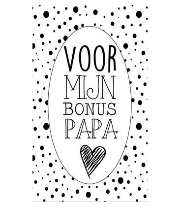 Klein kaartje 5 bij 8,5 cm met tekst voor mijn bonus papa