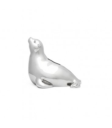 Spaarpot Zeehond, zilver kleur