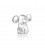 Spaarpot Zittende Olifant, zilver kleur